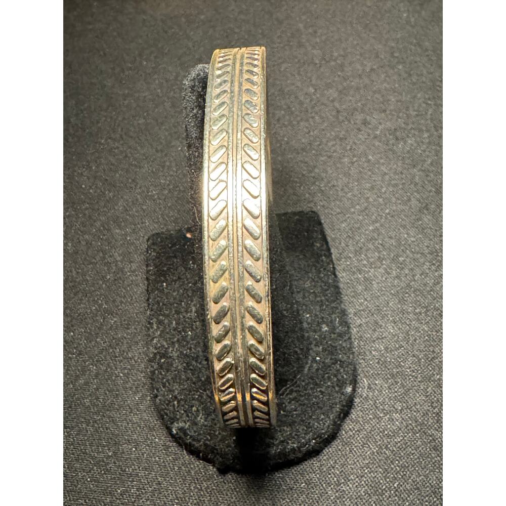 Vintage 925 Silver 25g Braided Cuff Bracelet Wheat Design 7in
